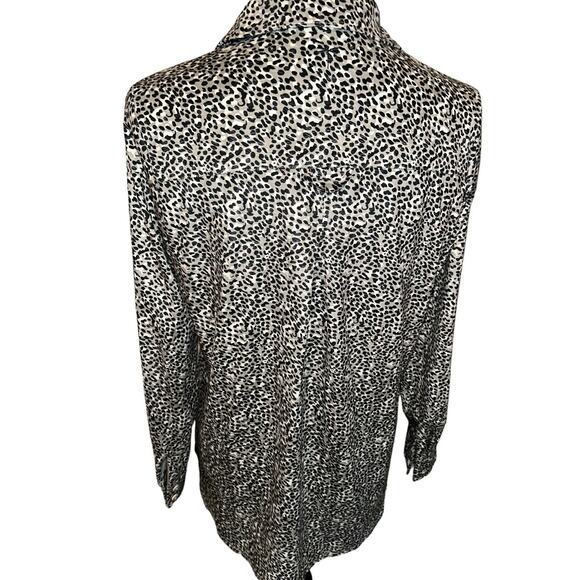 Tyler Boe Women's S Leopard Print Button Up Top Long Sleeve Faux‎ Suede - Picture 4 of 12